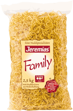 Großküchen &amp; Family with pure durum wheat semolina and 2.5 fresh eggs in the following packaging units: