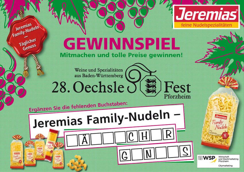 Jeremias Gewinnspiel zum OechsleFest 