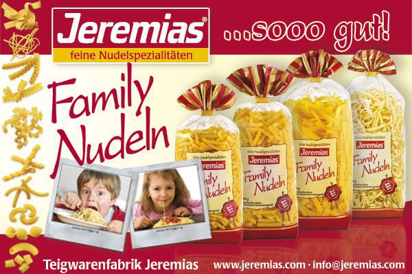 Jeremias präsentiert die &quot;Family-Nudeln&quot;